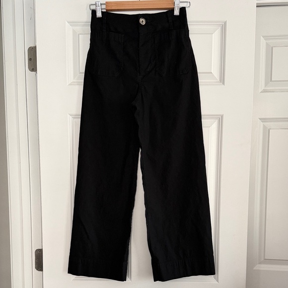 Maeve The Collette High Rise Cropped Wide Leg Pant Black 26 Anthropologie - Picture 2 of 16